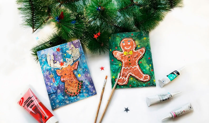 Барельеф "Новогодние герои"