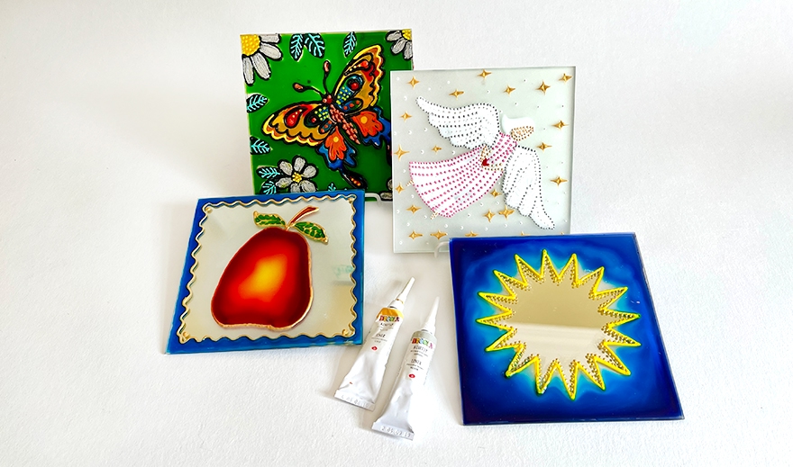 Витражная роспись зеркала