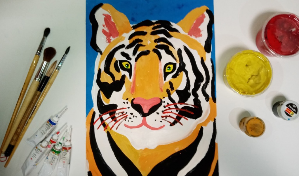 Урок рисования. "Тигр"